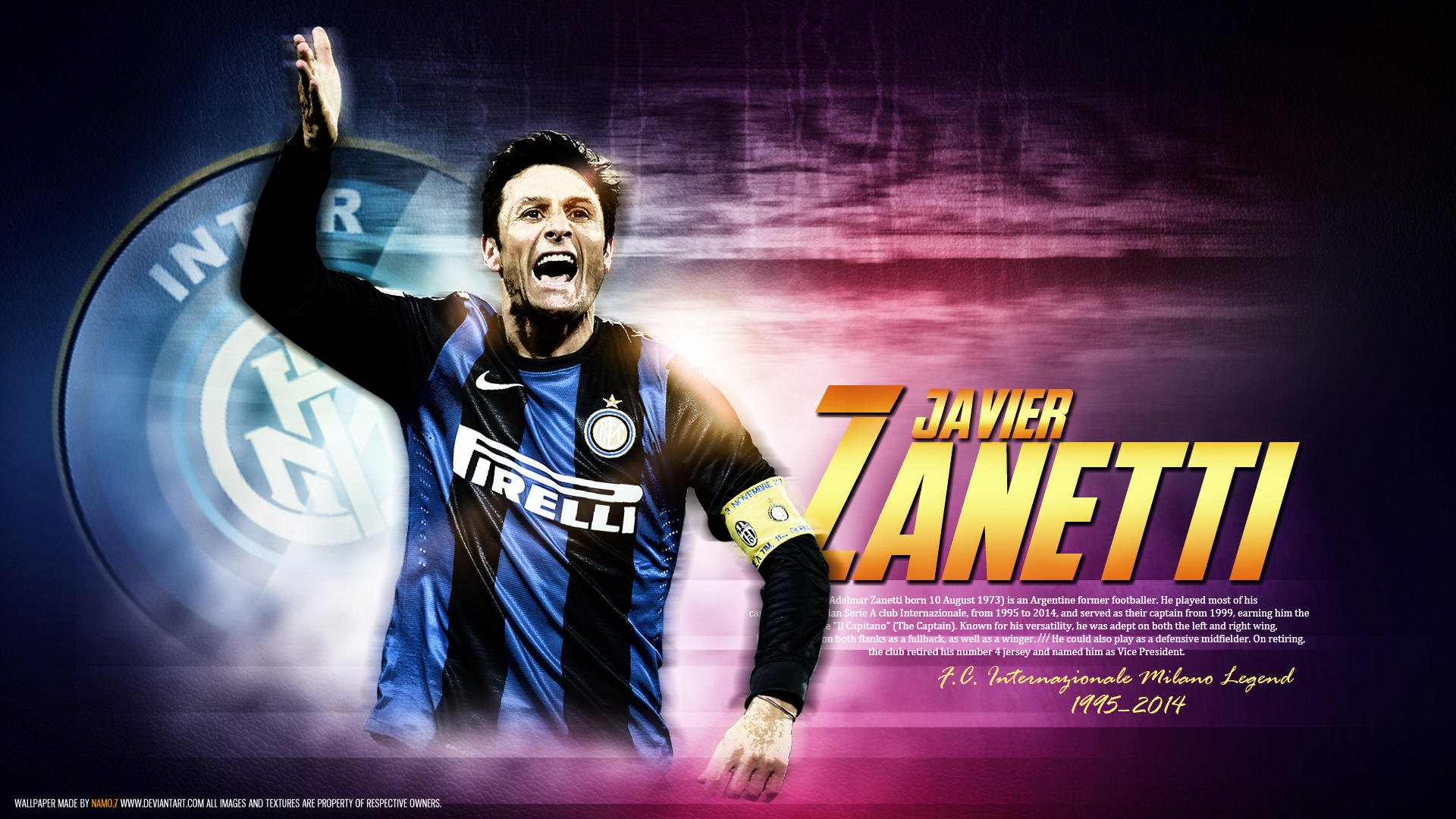 Javier Zanetti Legend Inter Milan Wallpaper