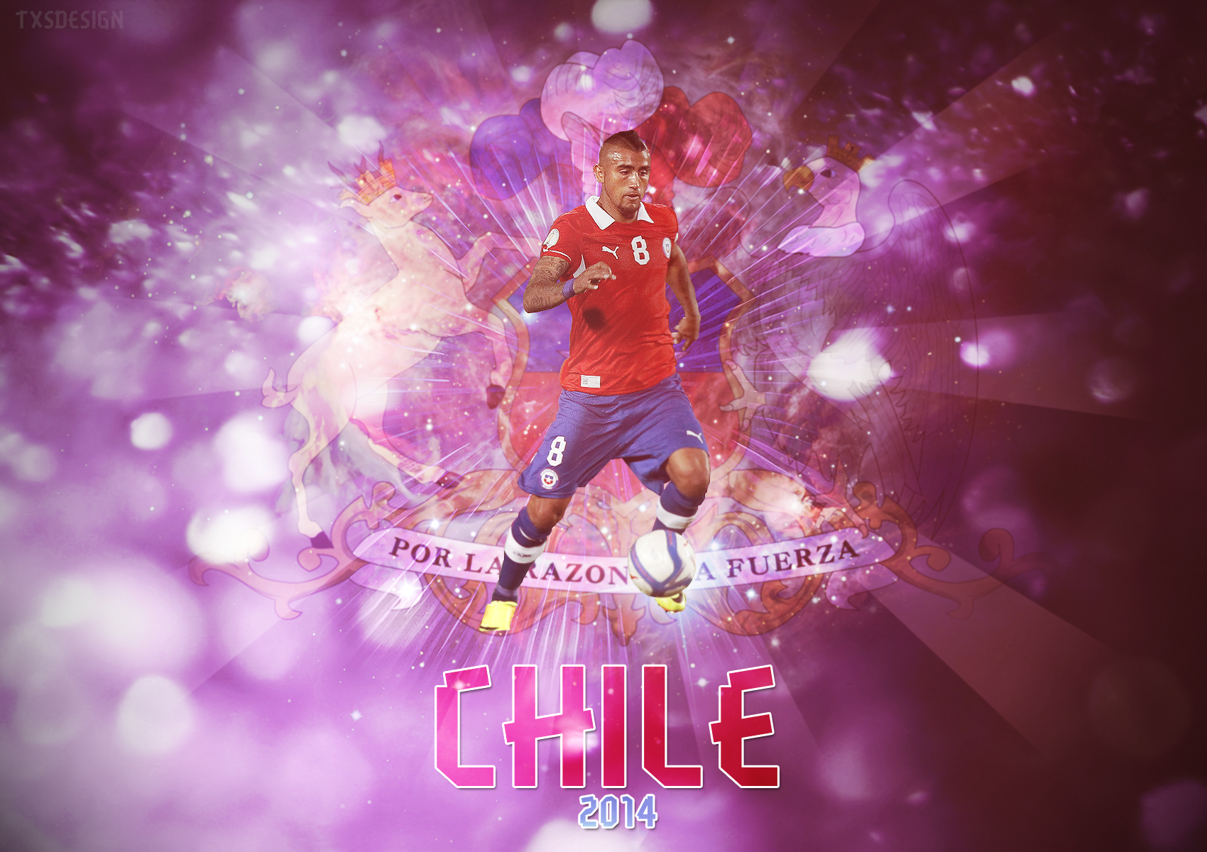 Arturo Vidal Chile 2014 Wallpaper