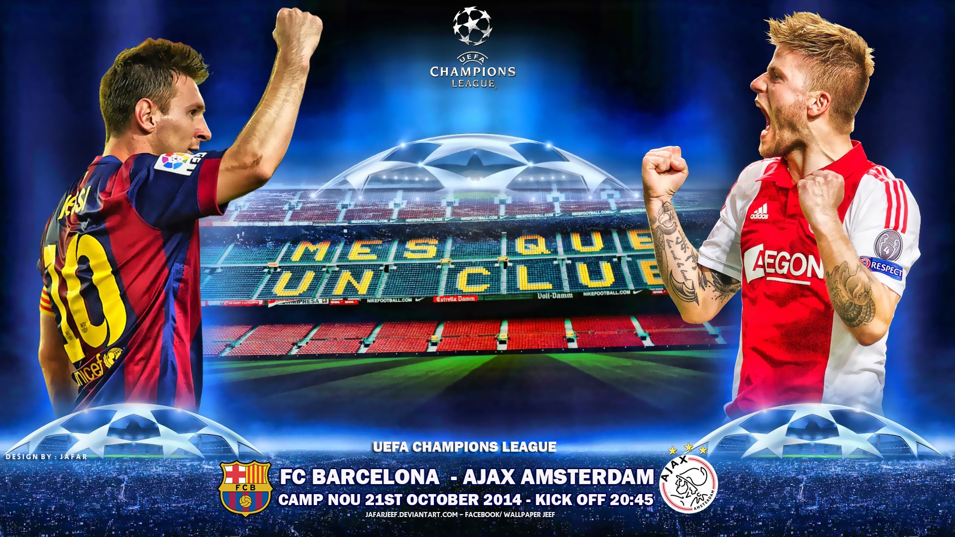 FC Barcelona VS Ajax Amsterdam 21 October 2014 Champions League Wallpaper