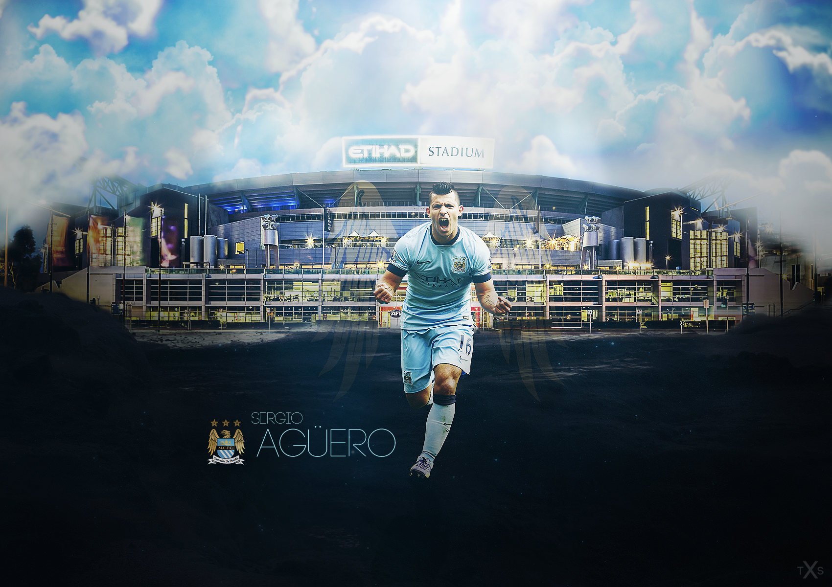 Kun Aguero Man City 2014-15 Wallpaper