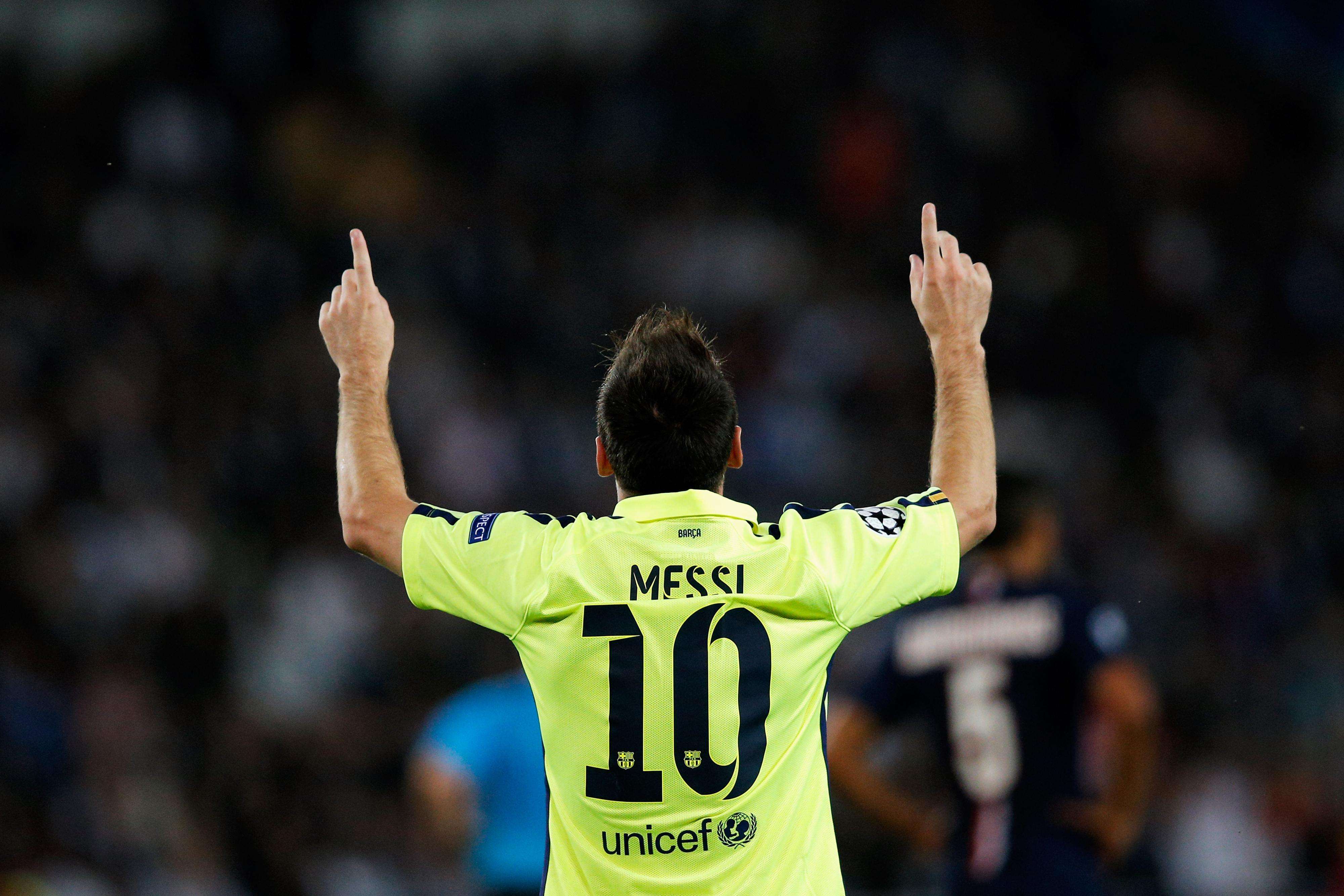 Lionel Messi Baca HQ Image Champions League 2014-15 VS PSG