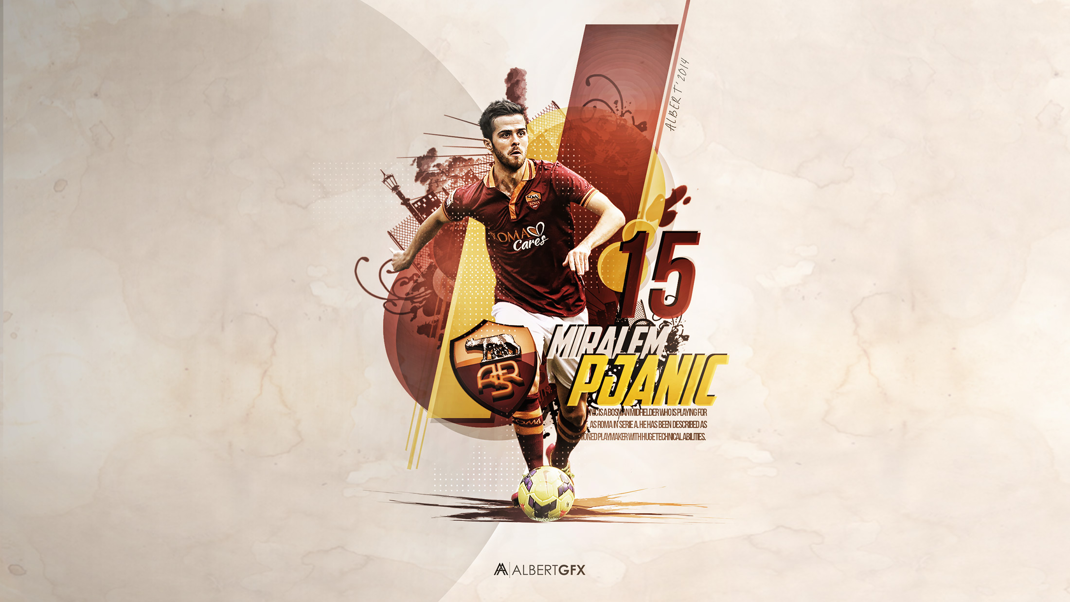 Miralem Pjanic AS Roma New Wallpaper