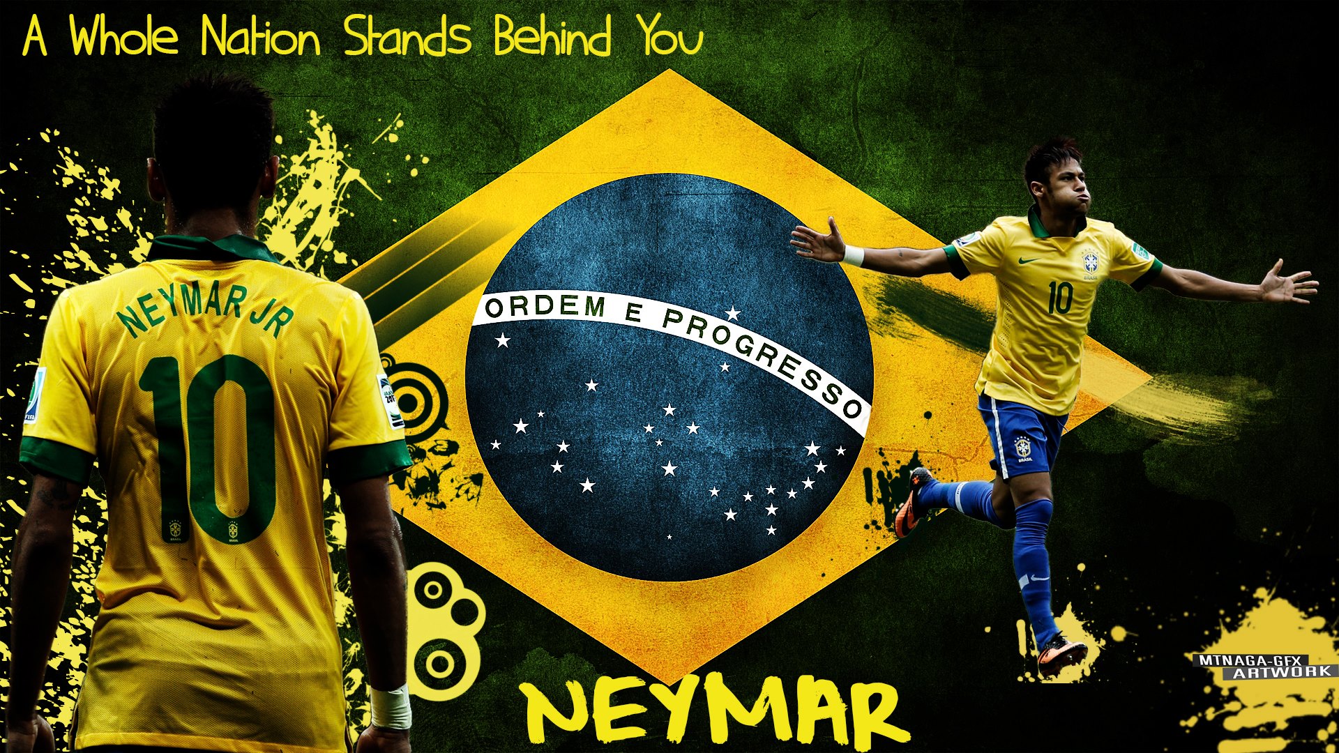 Neymar JR Brazil 2014 Wallpaper