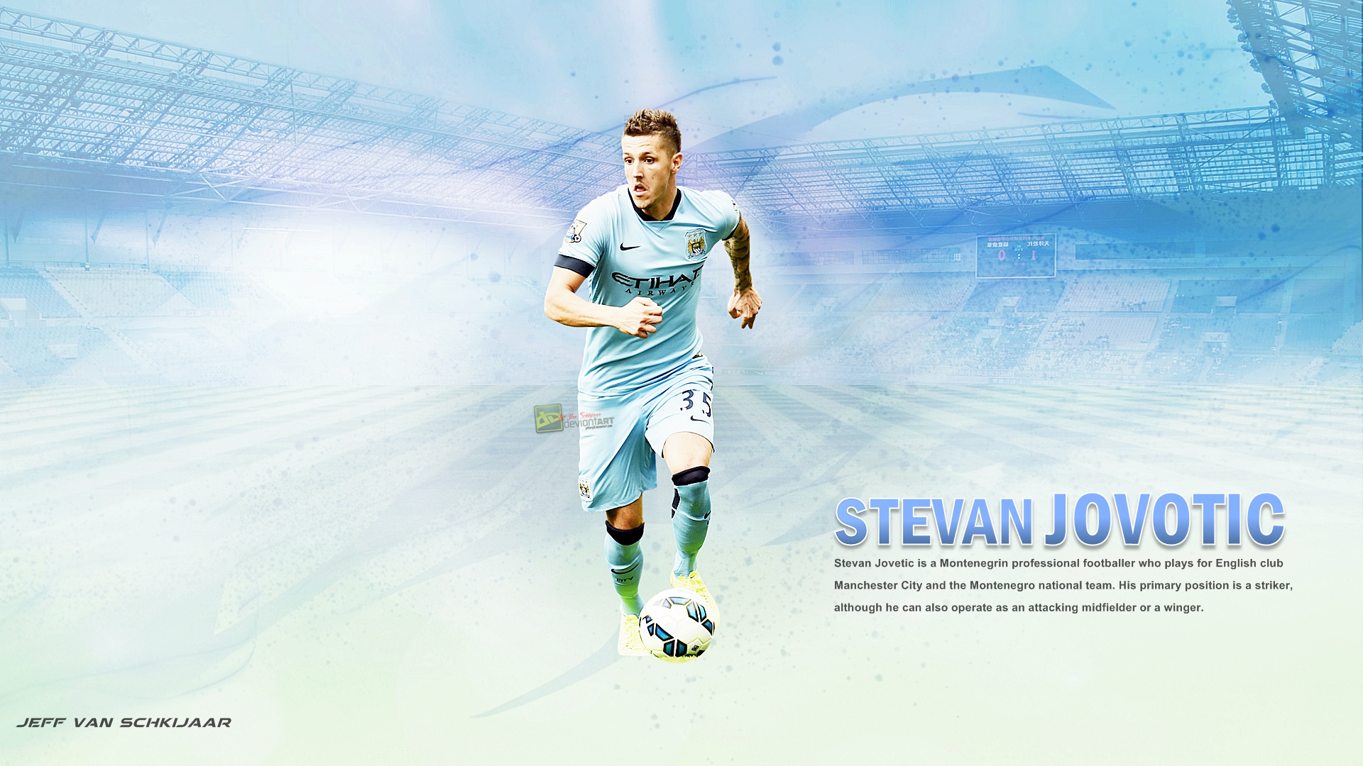 Stevan Jovetic Manchester City 2014-15 Wallpaper