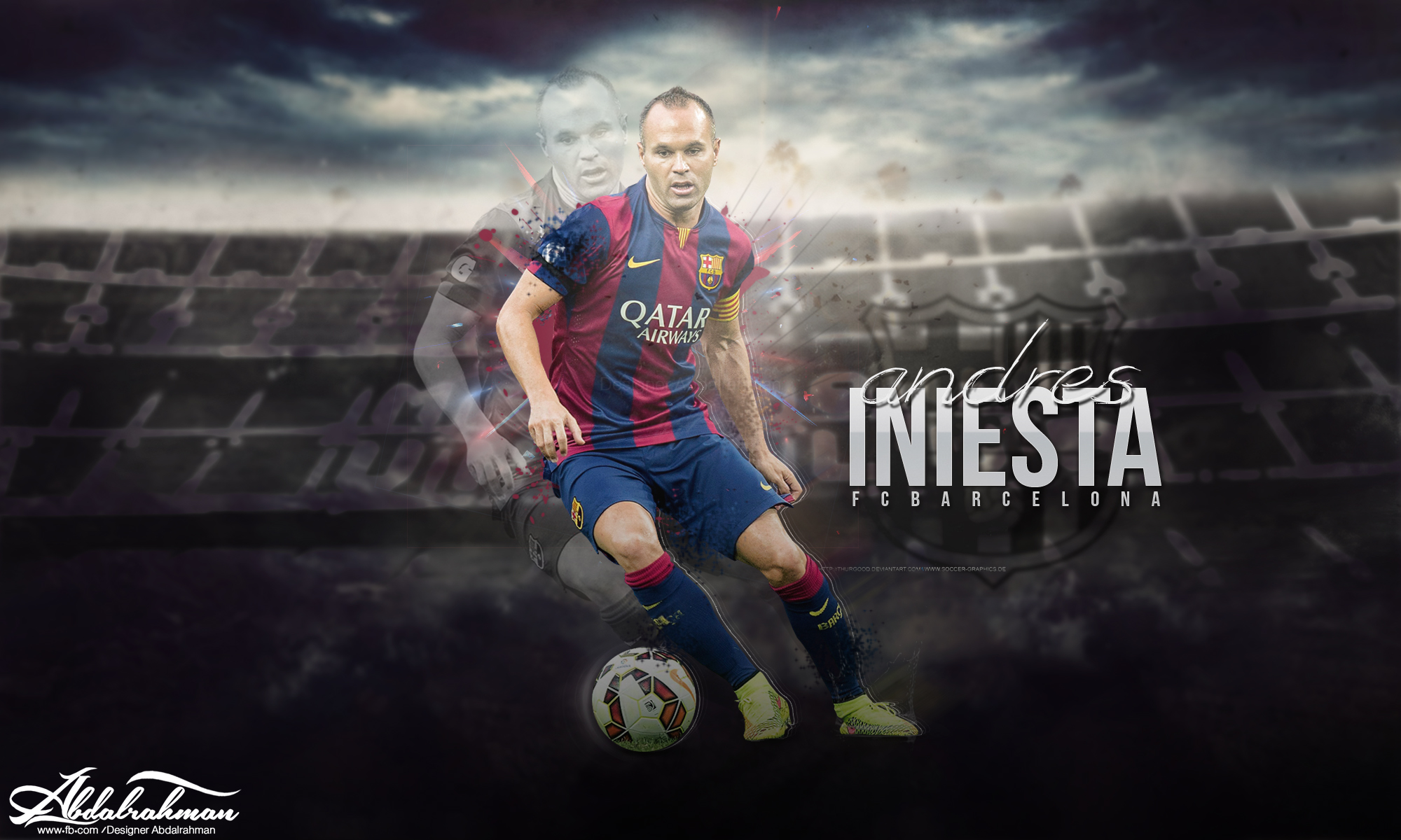Andres Iniesta  Barcelona 2014-15 Wallpaper