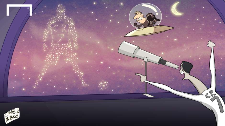 کاریکاتور روز: مسی به دنبال کهکشان رونالدو