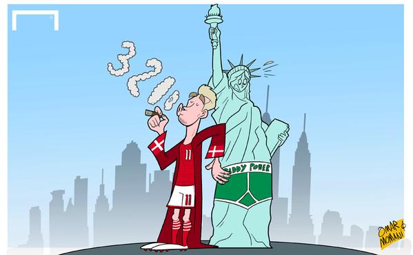 کاریکاتور روز: هتریک لرد بنتنر برای تیم ملی دانمارک