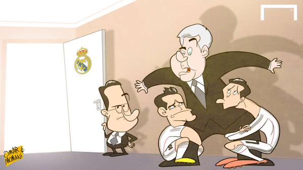 کاریکاتور روز: حمایت بازیکنان رئال مادرید از کارلو آنچلوتی