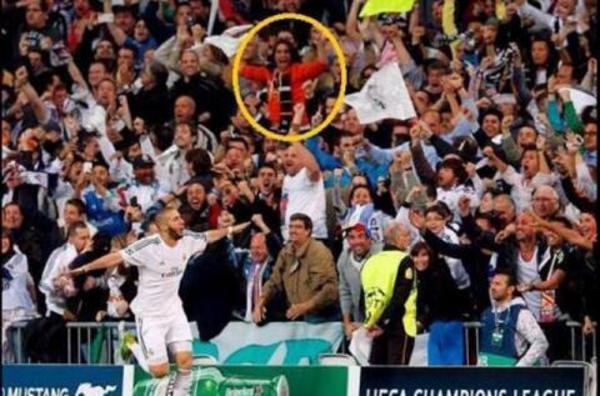عکس روز: شباهت عجیب هوادار رئال مادرید با رادامل فالکائو در جریان مسابقه برابر بایرن مونیخ